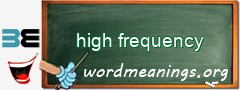 WordMeaning blackboard for high frequency